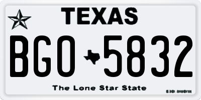 TX license plate BGO5832