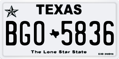 TX license plate BGO5836