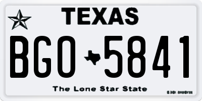 TX license plate BGO5841