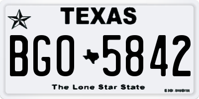 TX license plate BGO5842