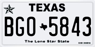 TX license plate BGO5843