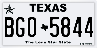 TX license plate BGO5844