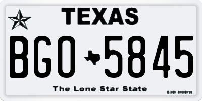 TX license plate BGO5845