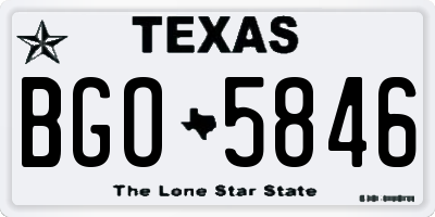 TX license plate BGO5846