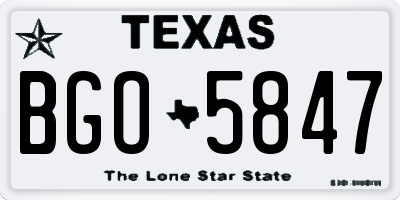 TX license plate BGO5847