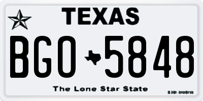 TX license plate BGO5848