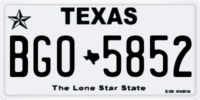 TX license plate BGO5852