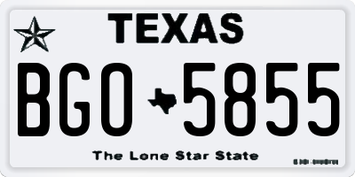 TX license plate BGO5855