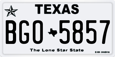 TX license plate BGO5857