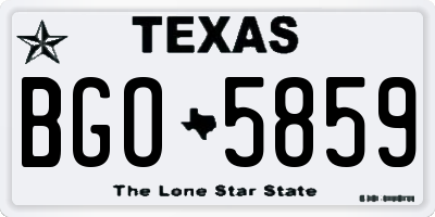 TX license plate BGO5859