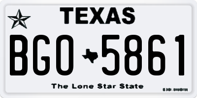 TX license plate BGO5861
