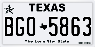 TX license plate BGO5863