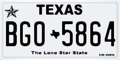 TX license plate BGO5864