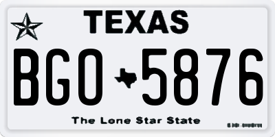 TX license plate BGO5876