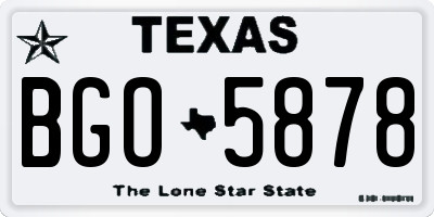 TX license plate BGO5878