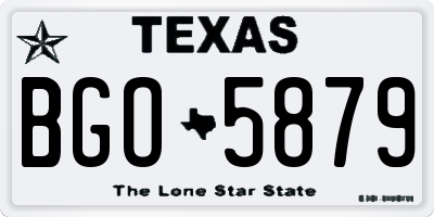 TX license plate BGO5879