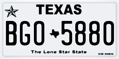 TX license plate BGO5880