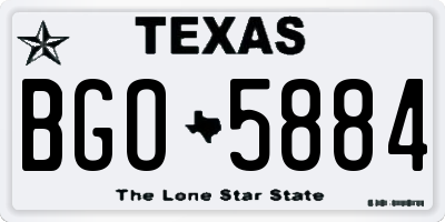 TX license plate BGO5884