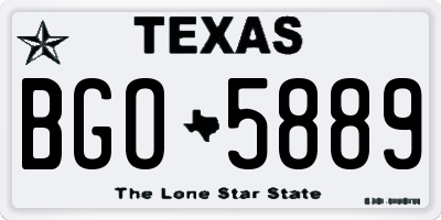 TX license plate BGO5889
