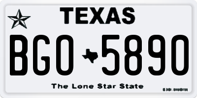 TX license plate BGO5890