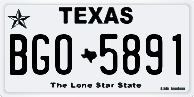 TX license plate BGO5891