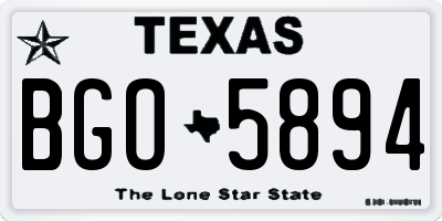 TX license plate BGO5894