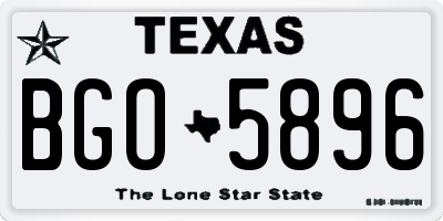 TX license plate BGO5896