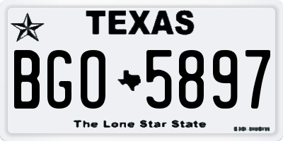 TX license plate BGO5897