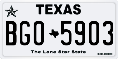 TX license plate BGO5903