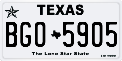 TX license plate BGO5905