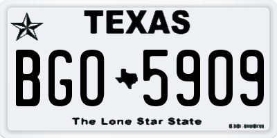 TX license plate BGO5909
