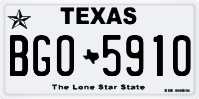 TX license plate BGO5910