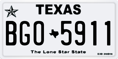 TX license plate BGO5911