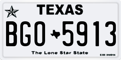 TX license plate BGO5913