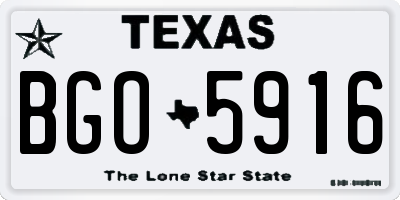 TX license plate BGO5916