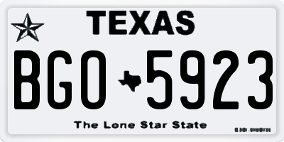 TX license plate BGO5923