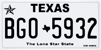 TX license plate BGO5932