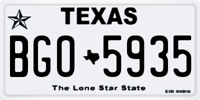TX license plate BGO5935