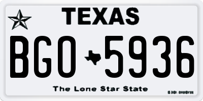 TX license plate BGO5936