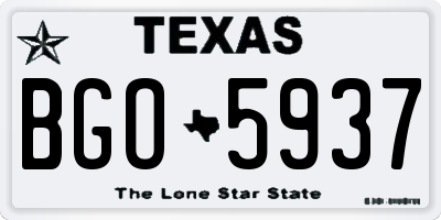 TX license plate BGO5937