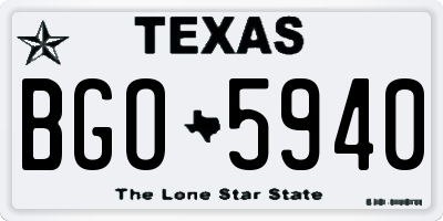 TX license plate BGO5940