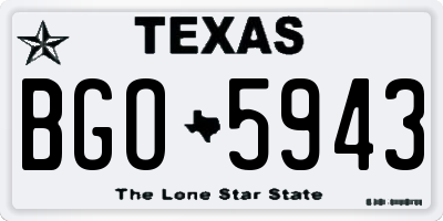 TX license plate BGO5943