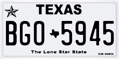 TX license plate BGO5945