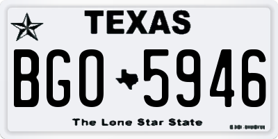 TX license plate BGO5946