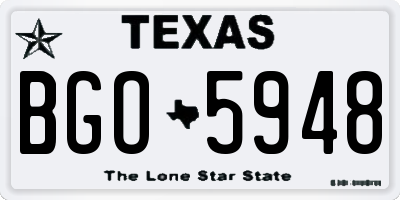 TX license plate BGO5948