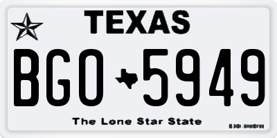 TX license plate BGO5949