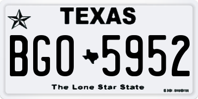 TX license plate BGO5952