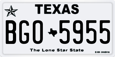 TX license plate BGO5955