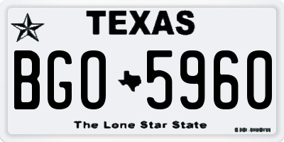 TX license plate BGO5960