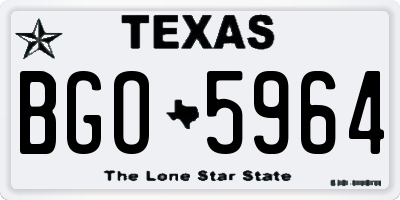 TX license plate BGO5964